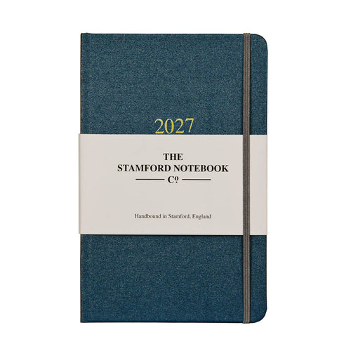 Buckram Diary sapphire Metallic 2027 week to view and week to page
