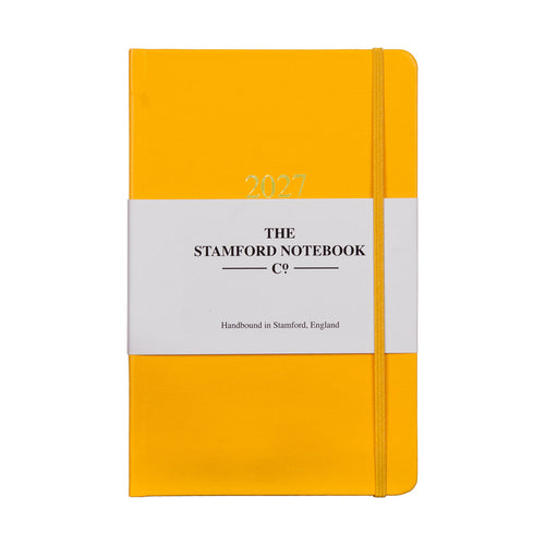 Buckram Diary yellow 2027 week to view and week to page
