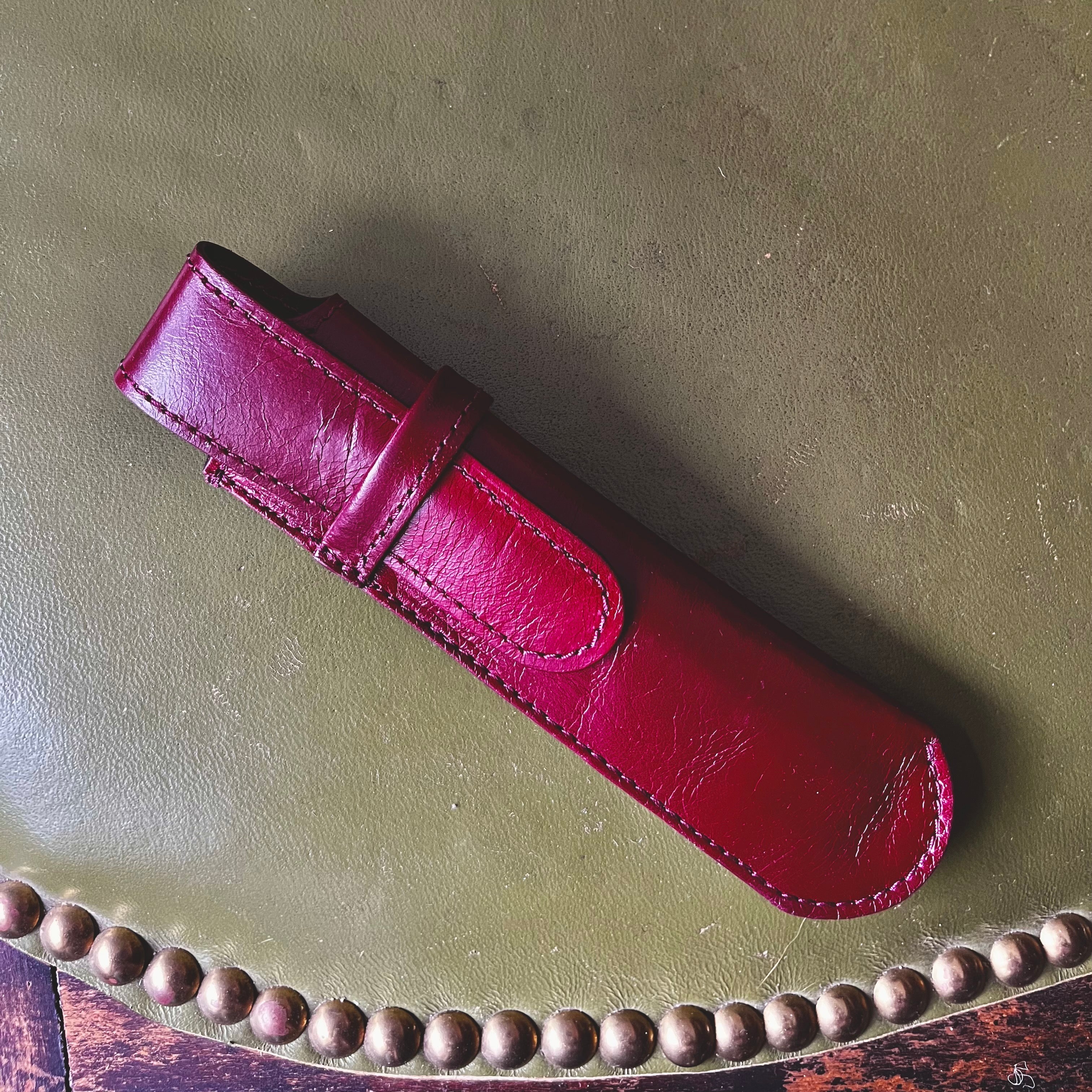 Leather pen Case Burgundy