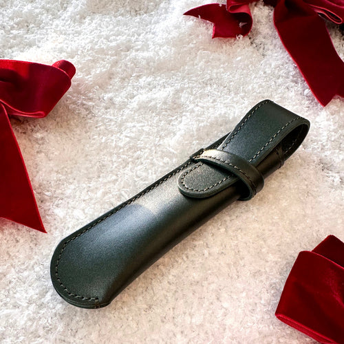 Leather Pen Holder Green Christmas Gift Idea