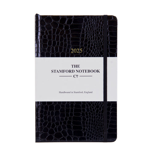 2025 Mock Croc Embossed Diary - Black