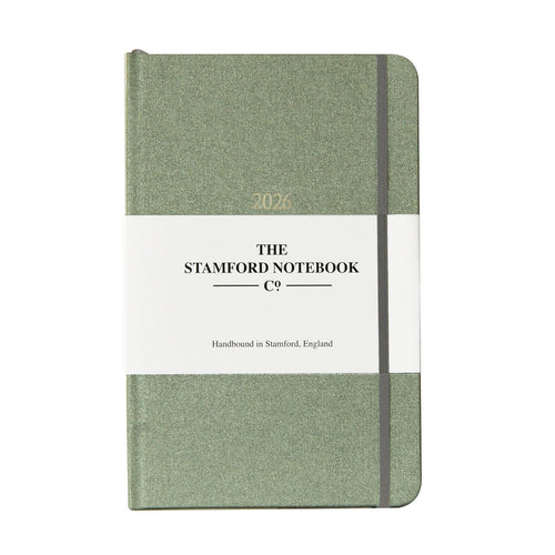 Metallic Sage Buckram Diary 2026