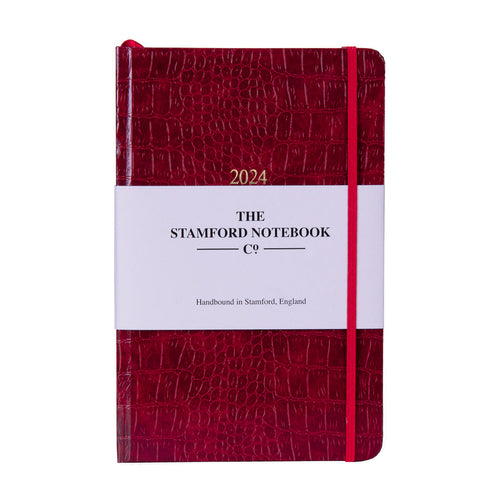 The Mock Croc Embossed Diary - Red