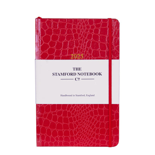 2025 Mock Croc Embossed Diary - Raspberry