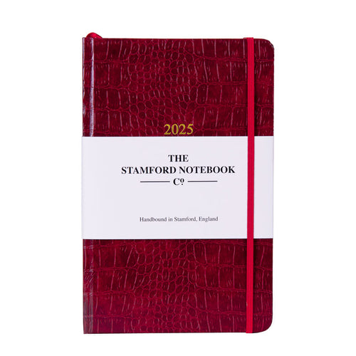 2025 Mock Croc Embossed Diary - Red