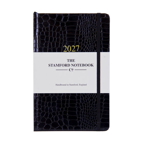 Mock croc 2027 diary in black. Week to page and week to view