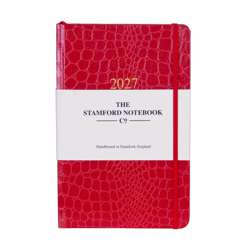 Mock croc 2027 diary in raspberry. Week to page and week to view