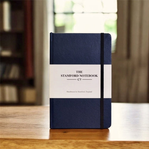 Navy Blue classic recycled leather notebook 