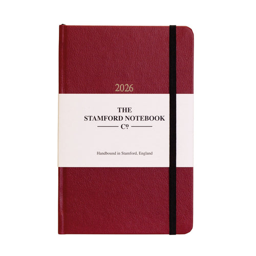 Claret Recycled Leather Diary 2026