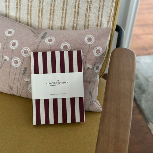 Resort bespoke stripe notebook wine
