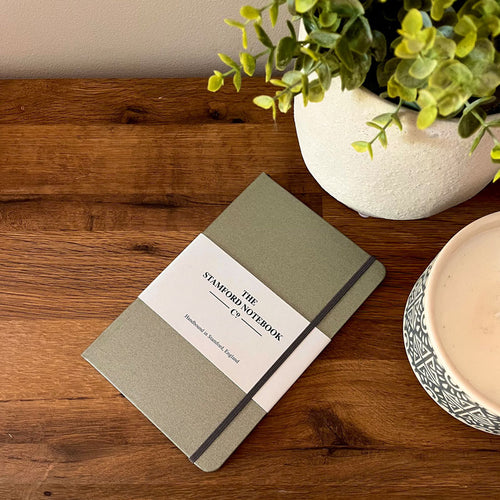 The Heritage Buckram Notebook - Metallic Sage