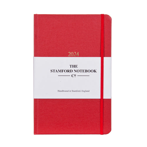 2024 Day to page red buckram diary British made