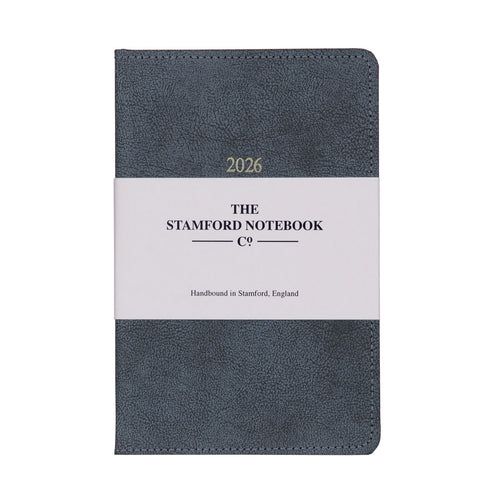Stitched Vintage Recycled Leather Diary 2026 Petrol