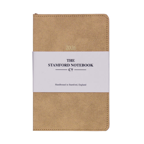 Stitched Vintage Leather Diary 2026 Sand