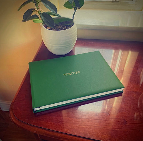 Dark Green Visitor Book Buckram home lifestyle guest book