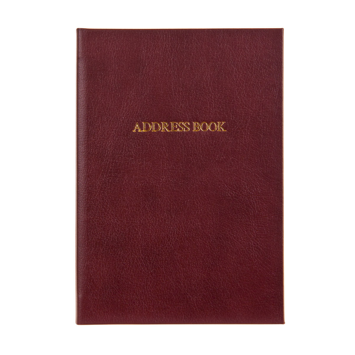 Burgundy Leather Address book with gold embossed title