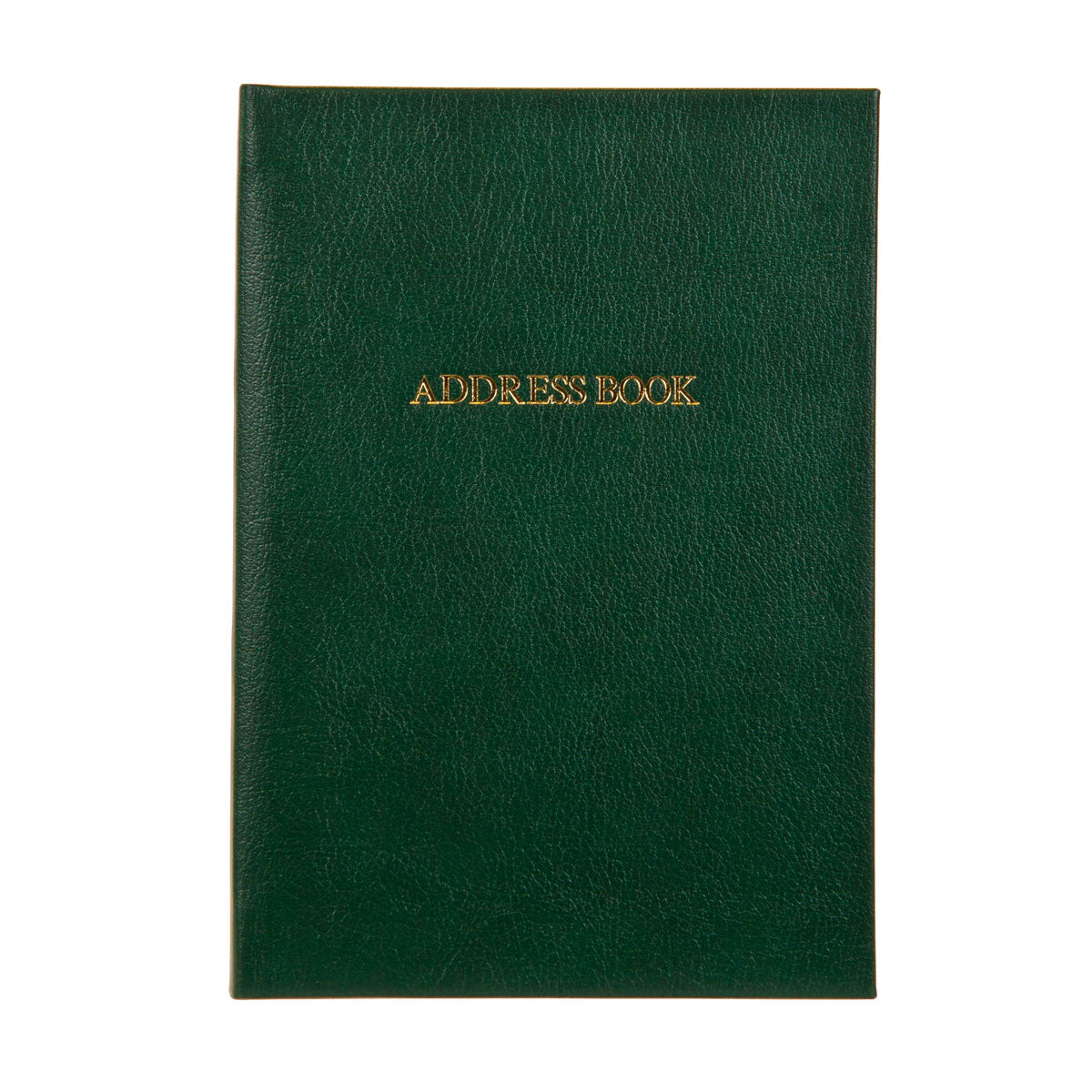 Green Leather Address book with gold embossed title