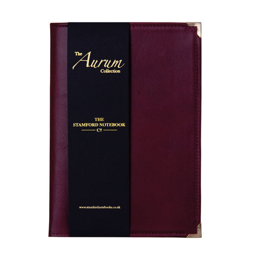 The Aurum Leather Cahier Cover in Burgundy