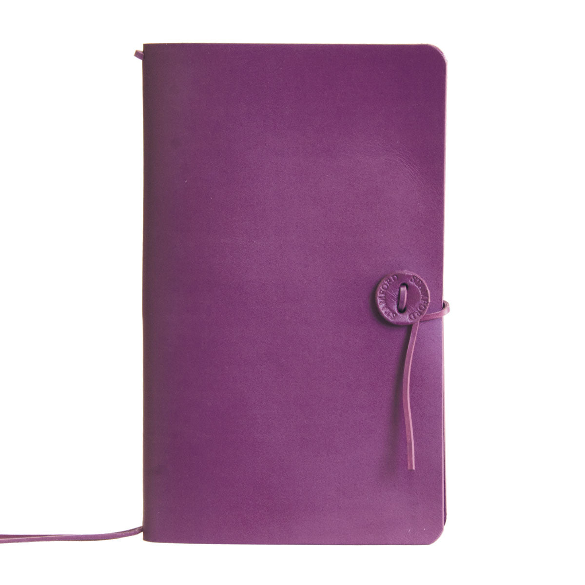 purple leather refillable travellers journal