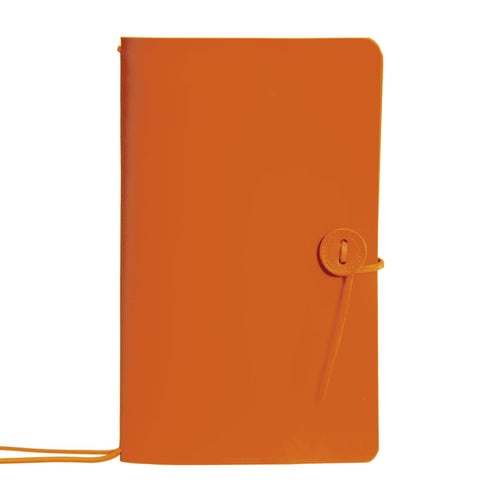 orange leather refillable travellers journal