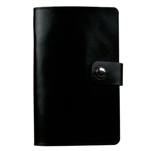 Black Burghley leather refillable journal