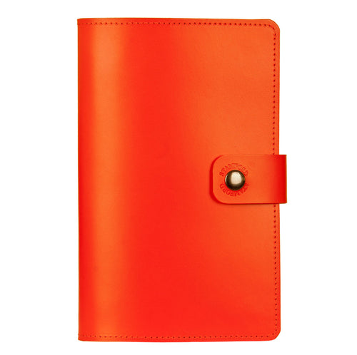 orange Burghley leather refillable journal