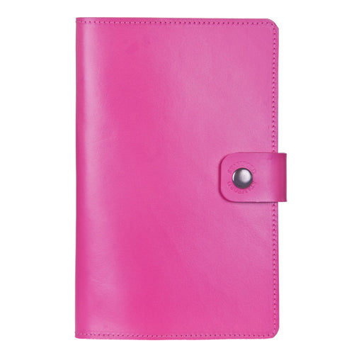 Bright Pink Burghley leather refillable journal