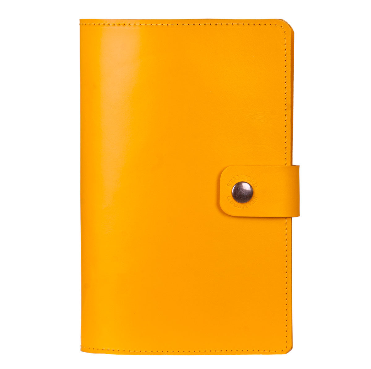yellow Burghley refillable leather journal