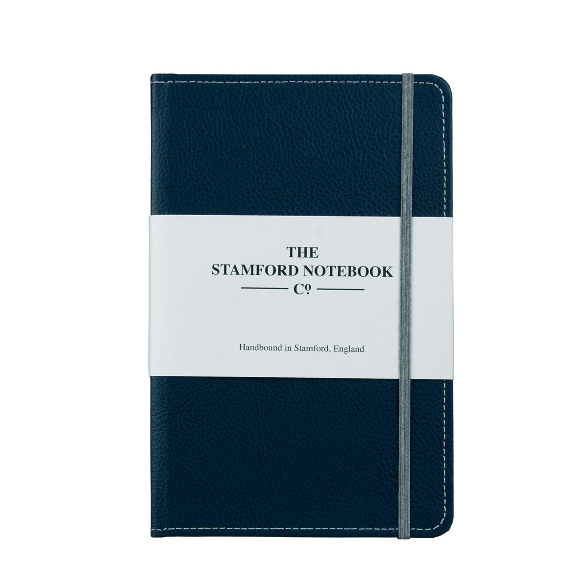 Marine Blue leather notebook with grey stitching