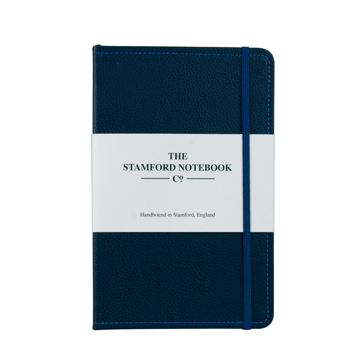 Marine Blue leather notebook with navy stitching