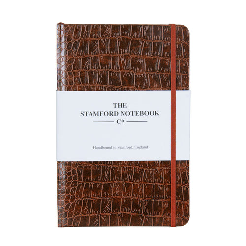 Mock Croc Embossed Notebook Brown