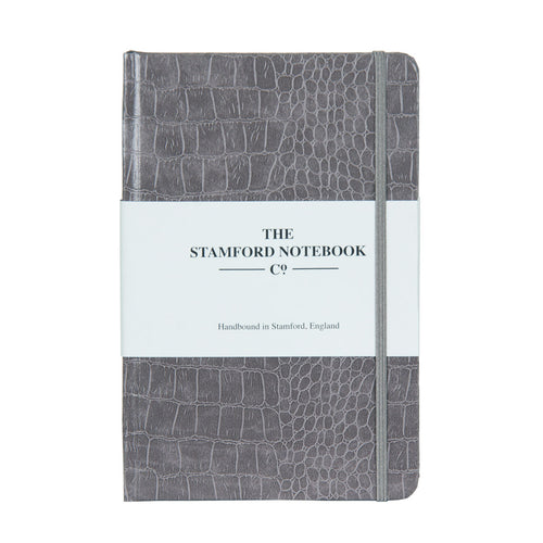 Mock Croc Embossed Notebook Grey