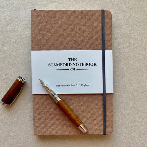 Sustainable British Made Canvas notebook caramel