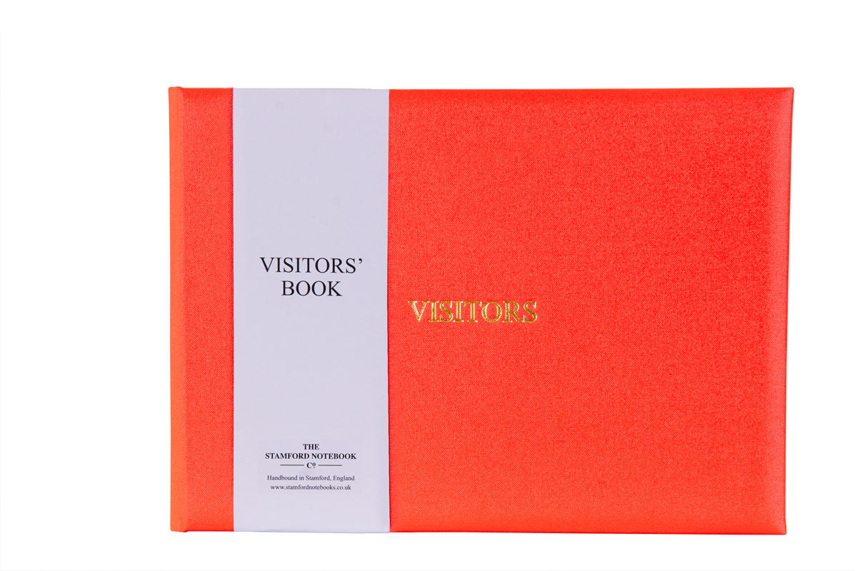 New Buckram Personalised Visitor Book Orange