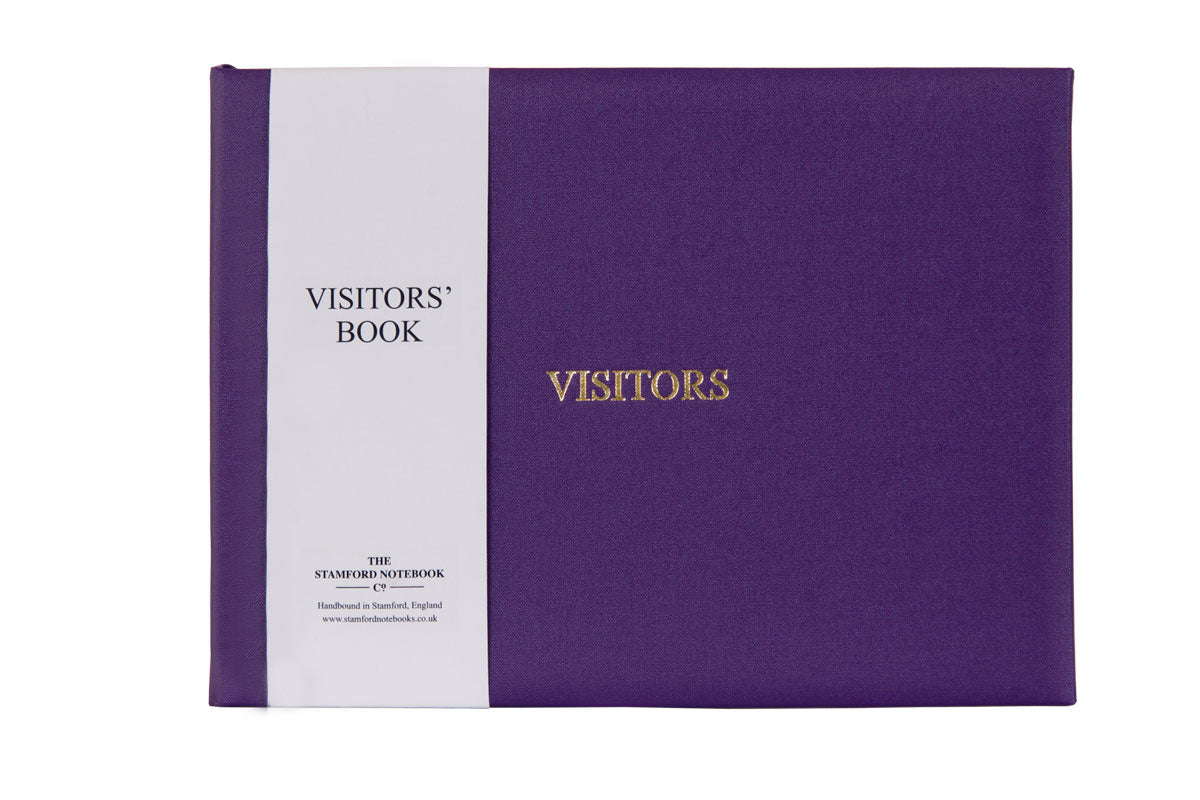 New Buckram Personalised Visitor Book Purple