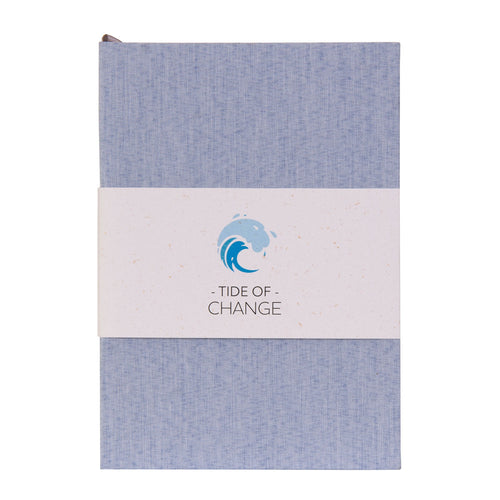 Tide Of Change Recycled ocean plastic sustainable notebook azure blue