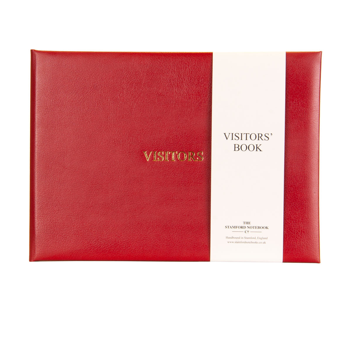 Hand Bound Claret Recycled Leather Visitors Guest Book
