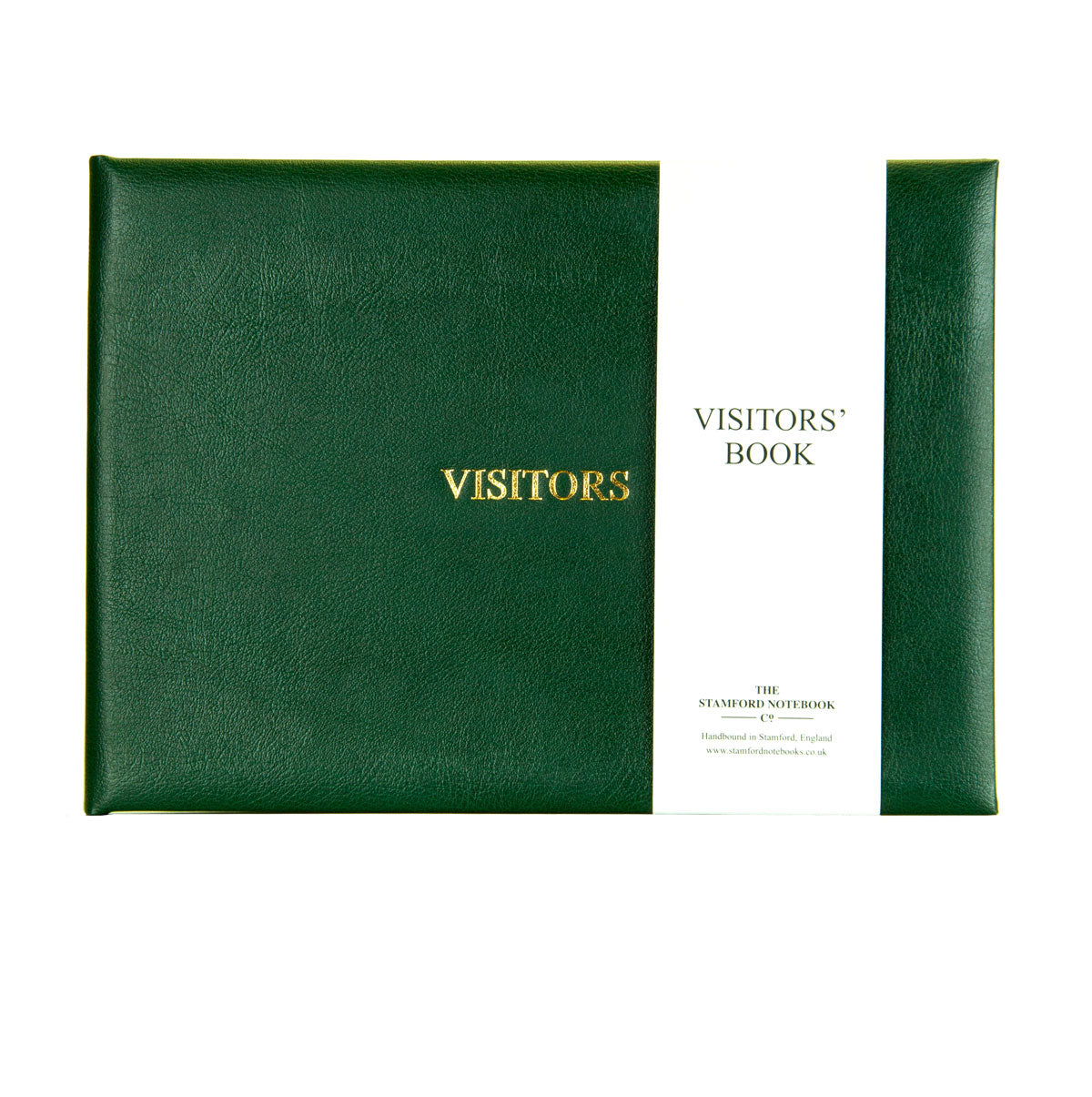 Hand Bound Recycled Leather Visitors Guest Book Green