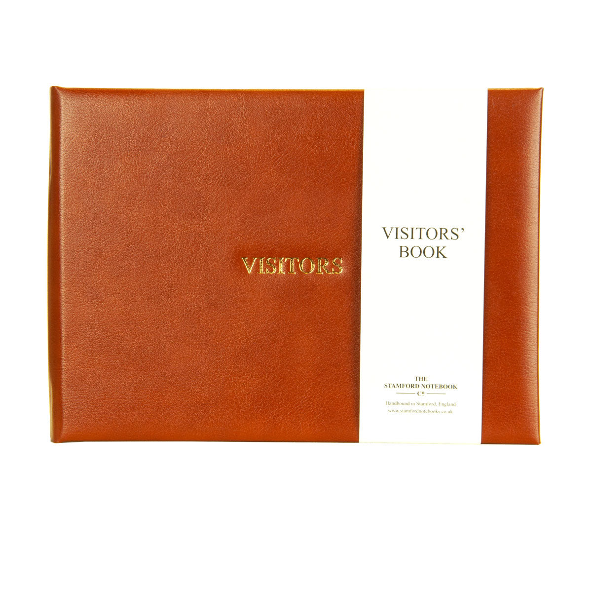 Mid Brown Hand Bound Recycled Leather Visitors Guest Book