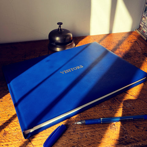 Hand Bound Leather Visitor Book - Royal Blue – The Stamford Notebook Co.