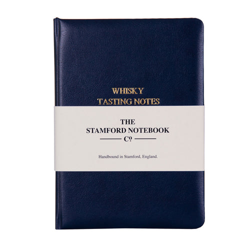 Navy Recycled Leather Whisky Whiskey journal Personalised Gift
