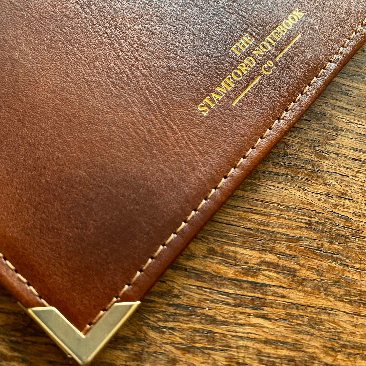 The Aurum Leather Cahier Cover - Mid Brown