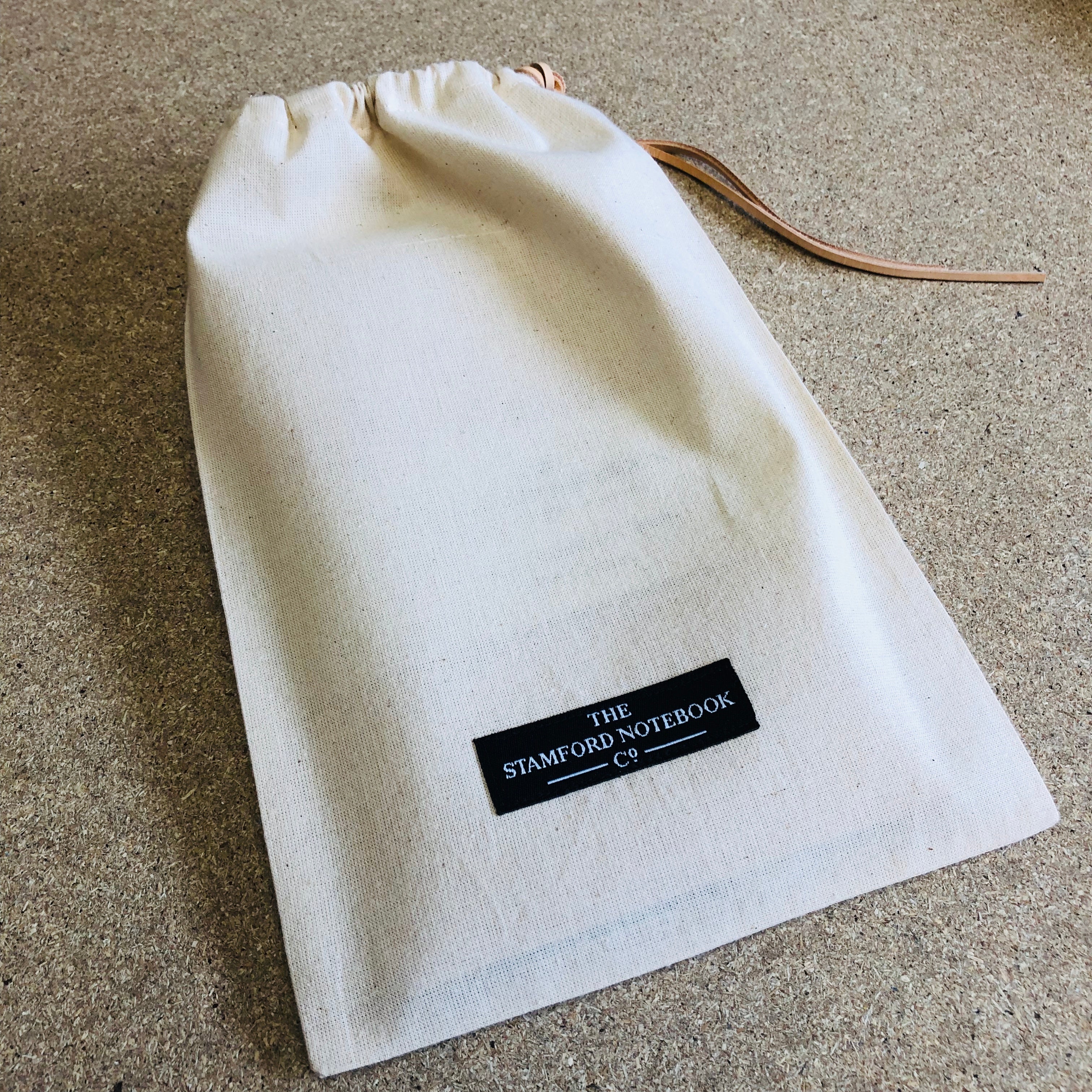 Drawstring bag, part of the Luxury Leather Travel Set