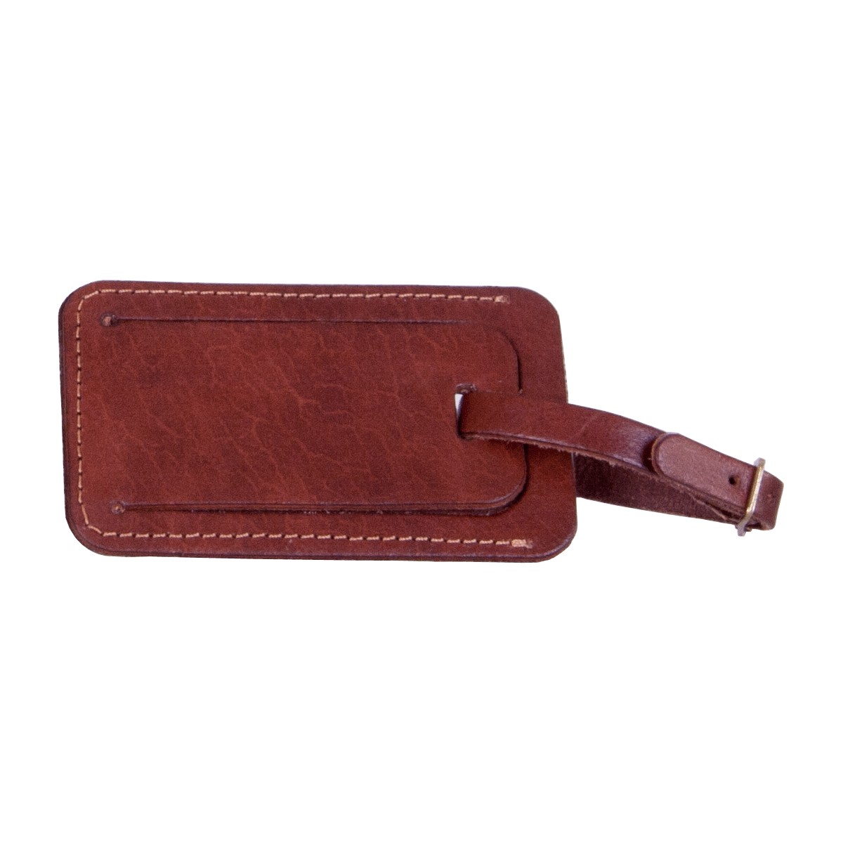 Leather Luggage Tag Mid Brown, part of the Luxury Leather Travel Set