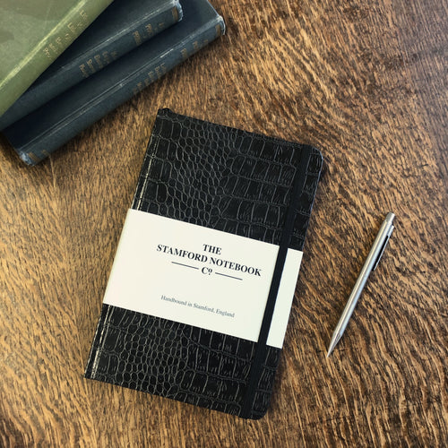 lifestyle mock croc embossed notebook black