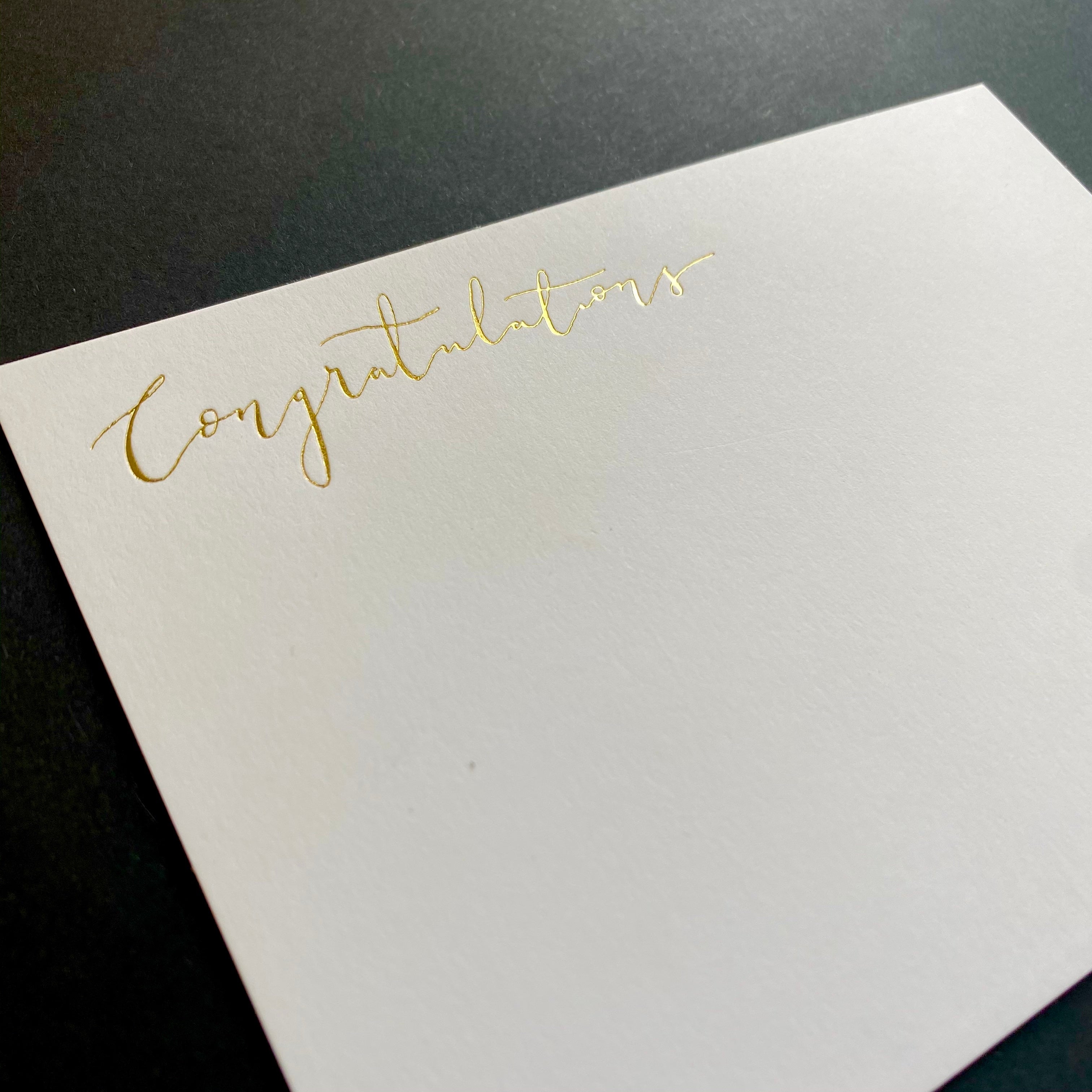 Congratulations Gold foil embossed notecards