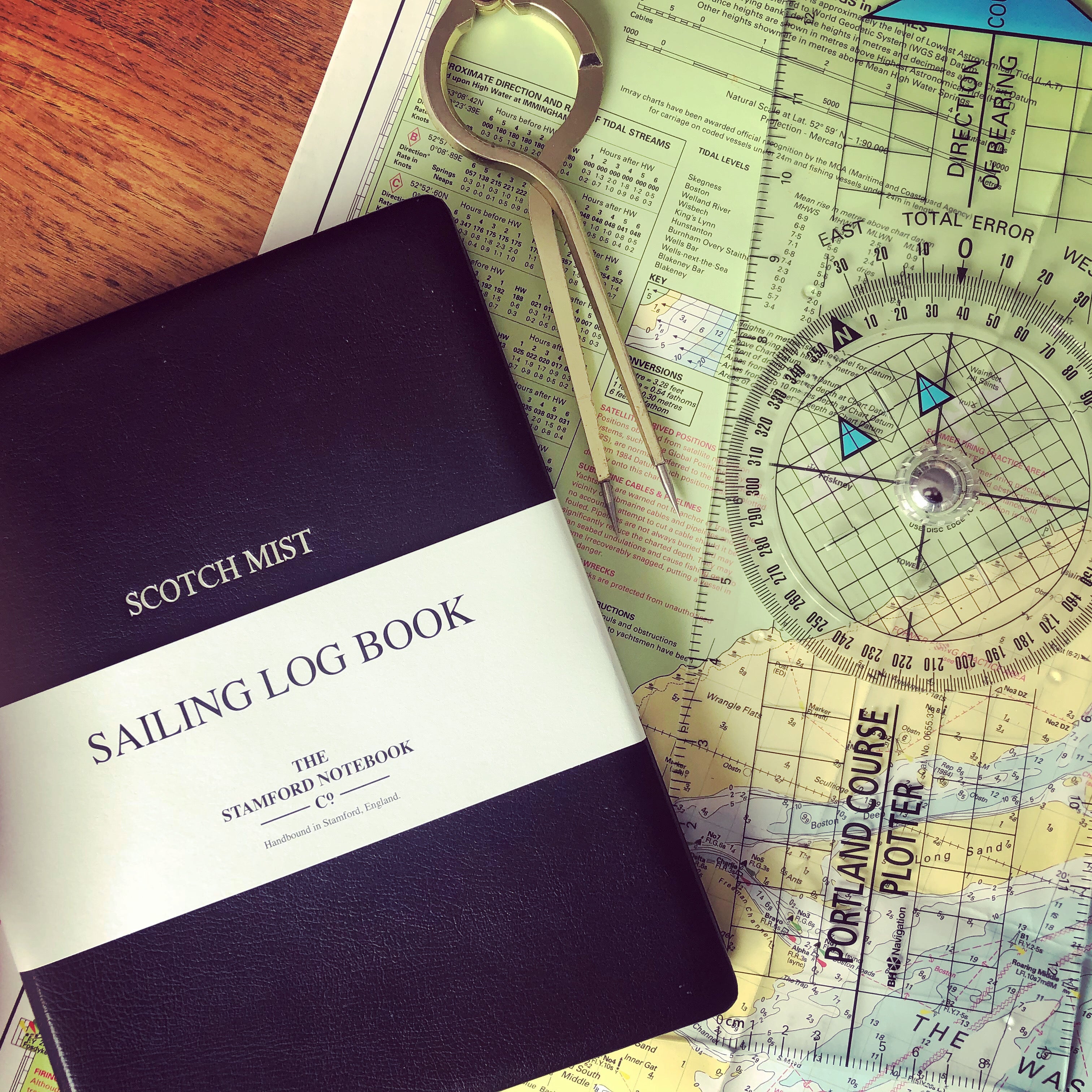 Leather Sailing Log Book - Navy Blue