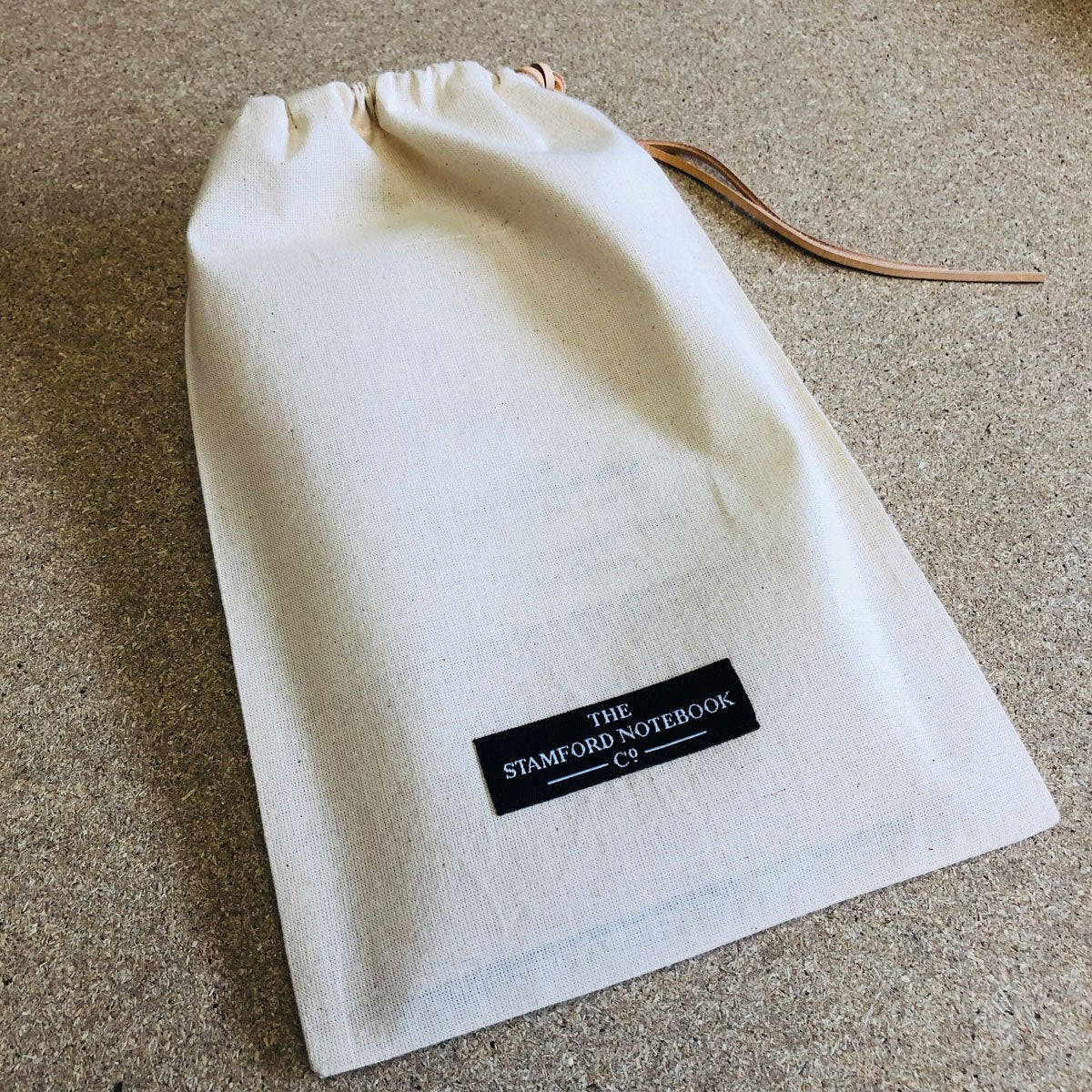 travellers journal in calico bag