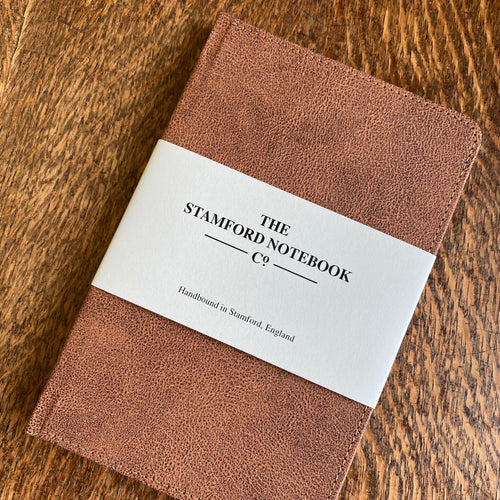 Vintage Recycled Leather Notebook in Chestnut